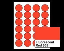Picture of 1-2/3" Circle Laser Labels, Fluorescent Red 805, 24/Sheet