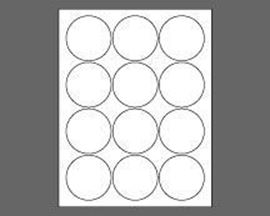 Picture of 2-1/2" Circle Laser Labels, White, 12/Sheet