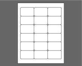 Picture of 2-1/2" X 1-9/16" Laser Labels, White, 18/Sheet