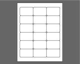 Picture of 2-1/2" X 1-9/16" Laser Labels, White, 18/Sheet