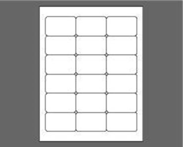 Picture of 2-1/2" X 1-9/16" Laser Labels, White, 18/Sheet