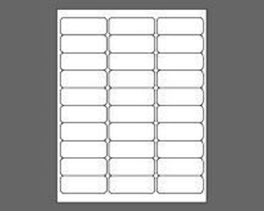 Picture of 2-5/8" X 1" Laser Labels, White Polyester, 30/Sheet