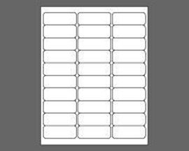 Picture of 2-5/8" X 1" Laser Labels, White, 30/Sheet