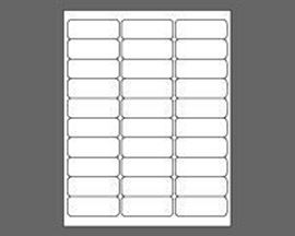Picture of 2-5/8" X 1" Laser Labels, White, 30/Sheet (SHIPS FROM CA)