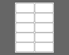 Picture of 4" X 2" Laser Labels, White Polyester, 10/Sheet