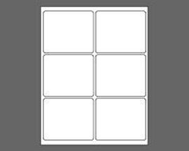 Picture of 4" X 3-1/3" Laser Labels, White, 6/Sheet