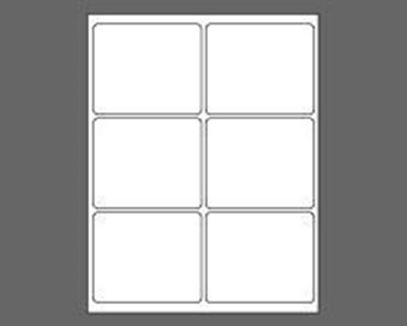 Picture of 4" X 3-1/3" Laser Labels, White, 6/Sheet