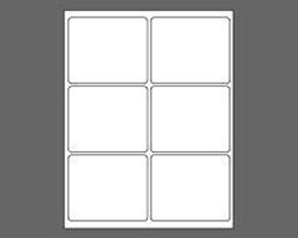 Picture of 4" X 3-1/3" Laser Labels, White, 6/Sheet (SHIPS FROM AZ)