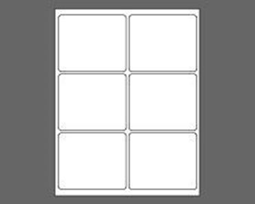 Picture of 4" X 3-1/3" Laser Labels, White, 6/Sheet (SHIPS FROM CA)