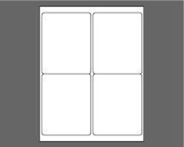 Picture of 4" X 5" Laser Labels, White, 4/Sheet