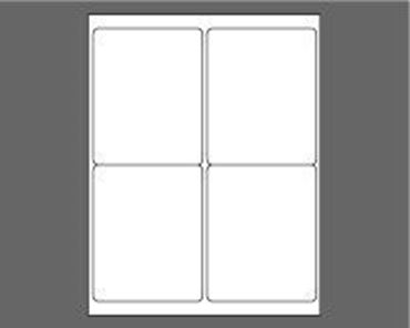 Picture of 4" X 5" Laser Labels, White, 4/Sheet
