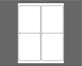 Picture of 4" X 5" Laser Labels, White, Ultra Removable Adhesive, 4/Sheet