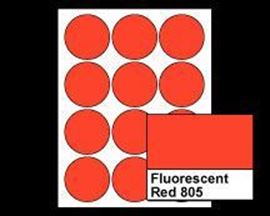 Picture of 2-1/2" Circle Laser Labels, Fluorescent Red 805, 12/Sheet