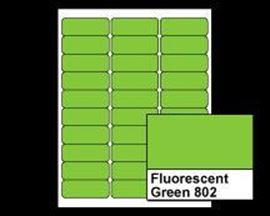 Picture of 2-5/8" X 1" Laser Labels, Fluorescent Green 802, 30/Sheet